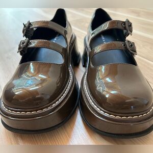 Charles & Keith Black Patent Leather platform Mary Jane’s Size US 6 EU 36